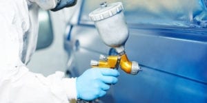 Painting a car blue